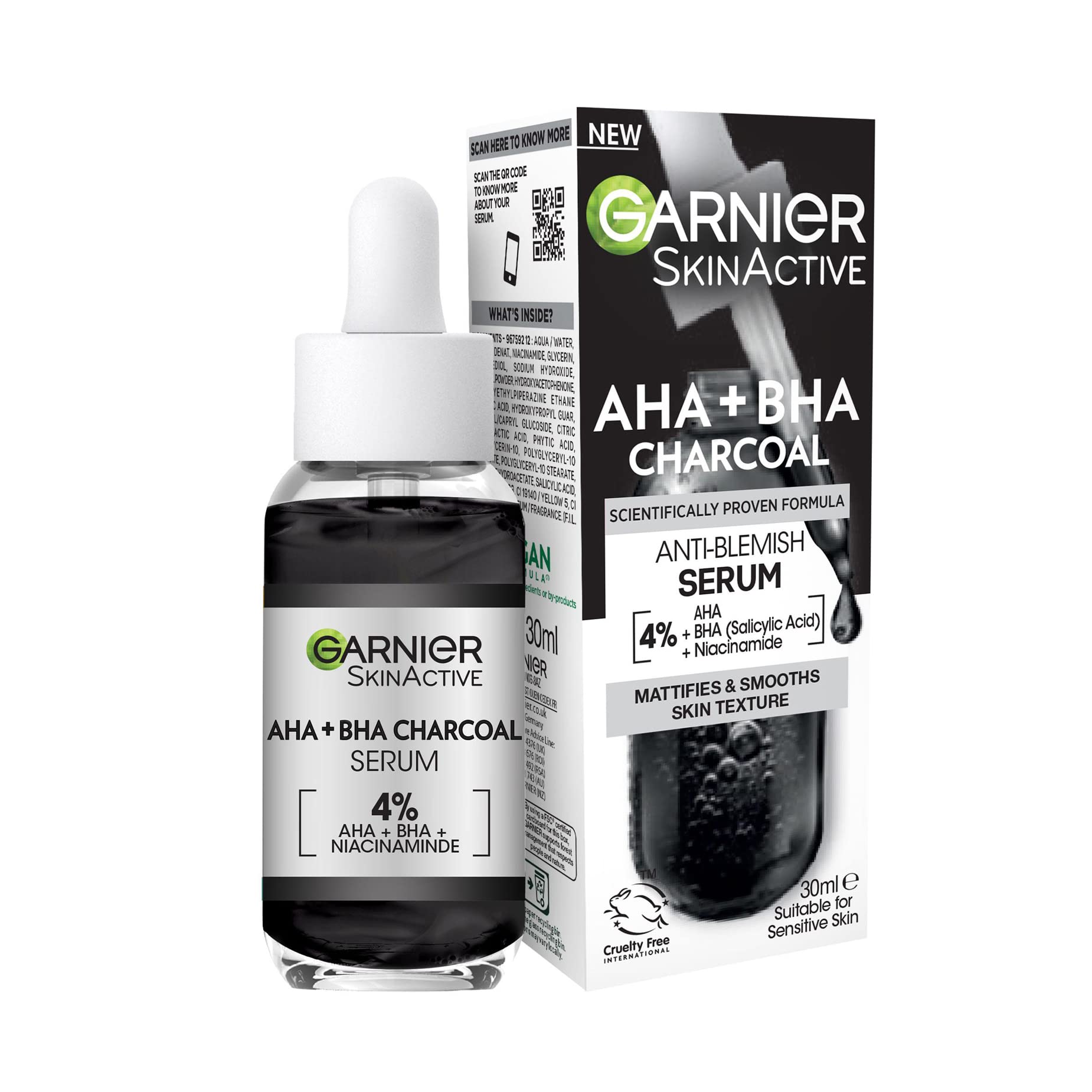 Garnier Pure Active AHA+BHA Charcoal Serum